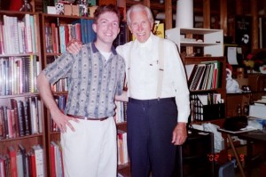 Mr. Calvert and me, in the magic room of my basement in July 2002.
