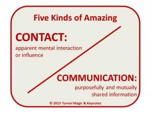 Five Kinds of Amazing: Contact and Communication